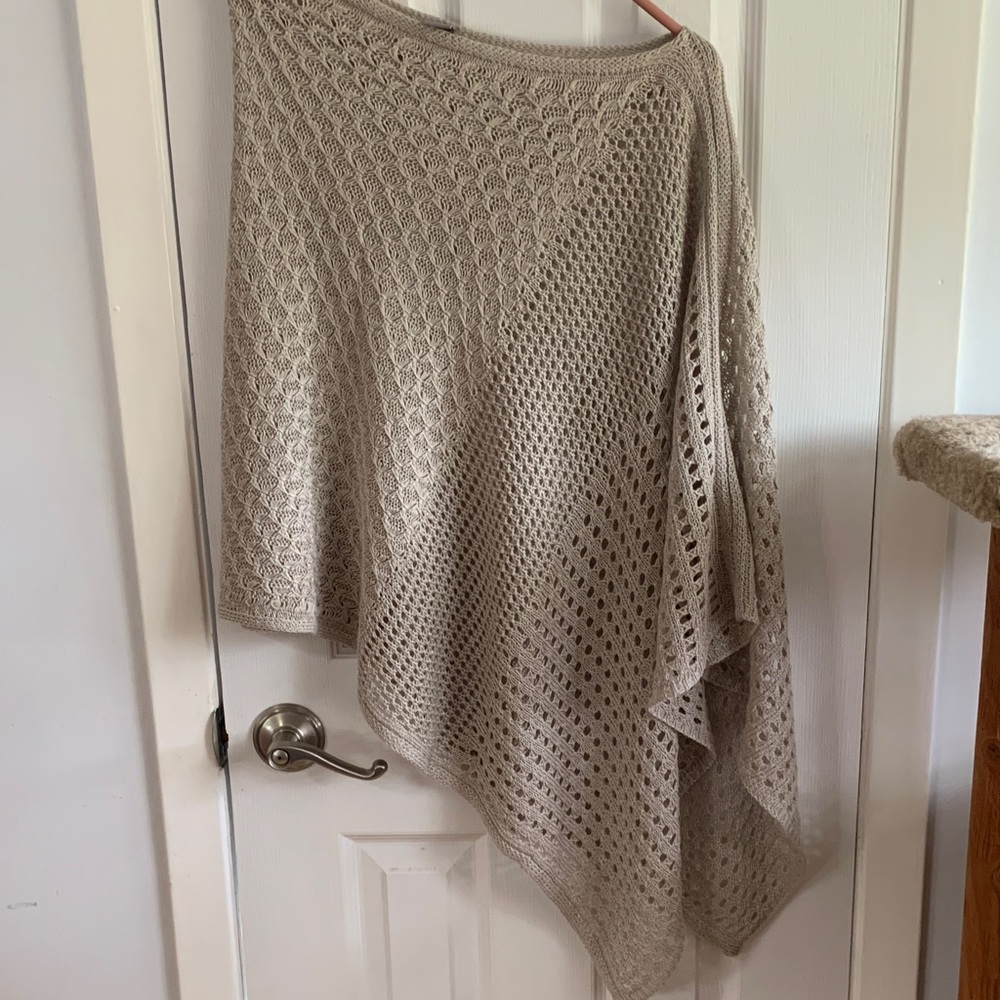 J. Jill Taupe Knit Poncho